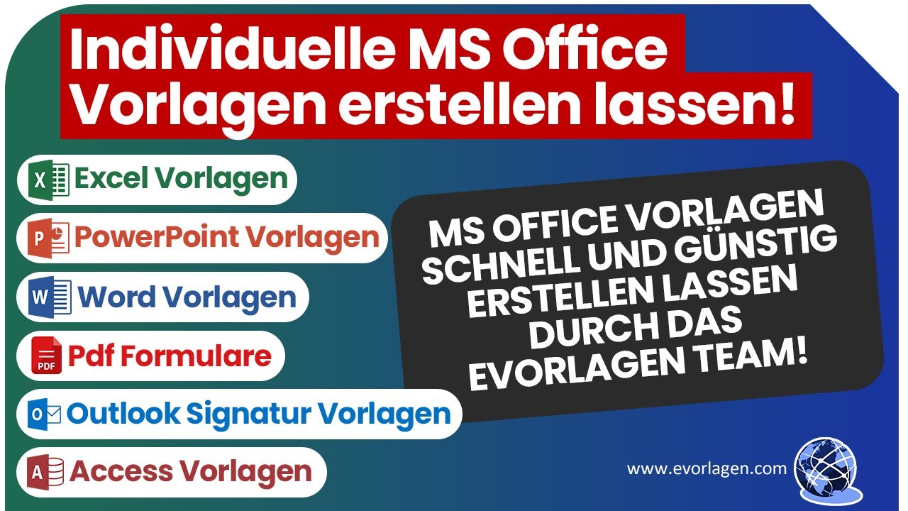 Individuelle MS Office Vorlagen erstellen lassen - Excel Vorlage, Word Vorlage, PowerPoint Vorlage