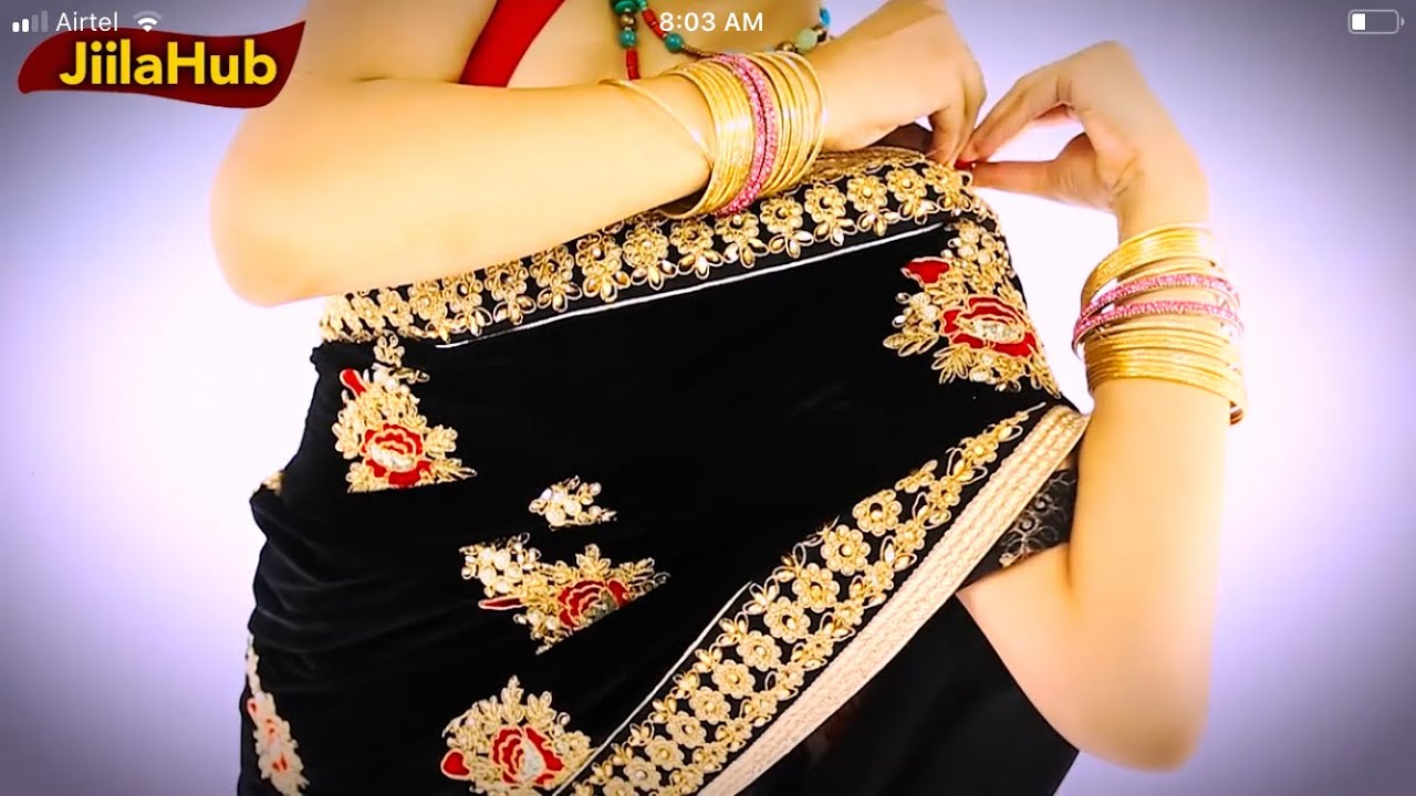 How To Wear Designer Half & Half Net Saree:Easy & Simple Sari Draping