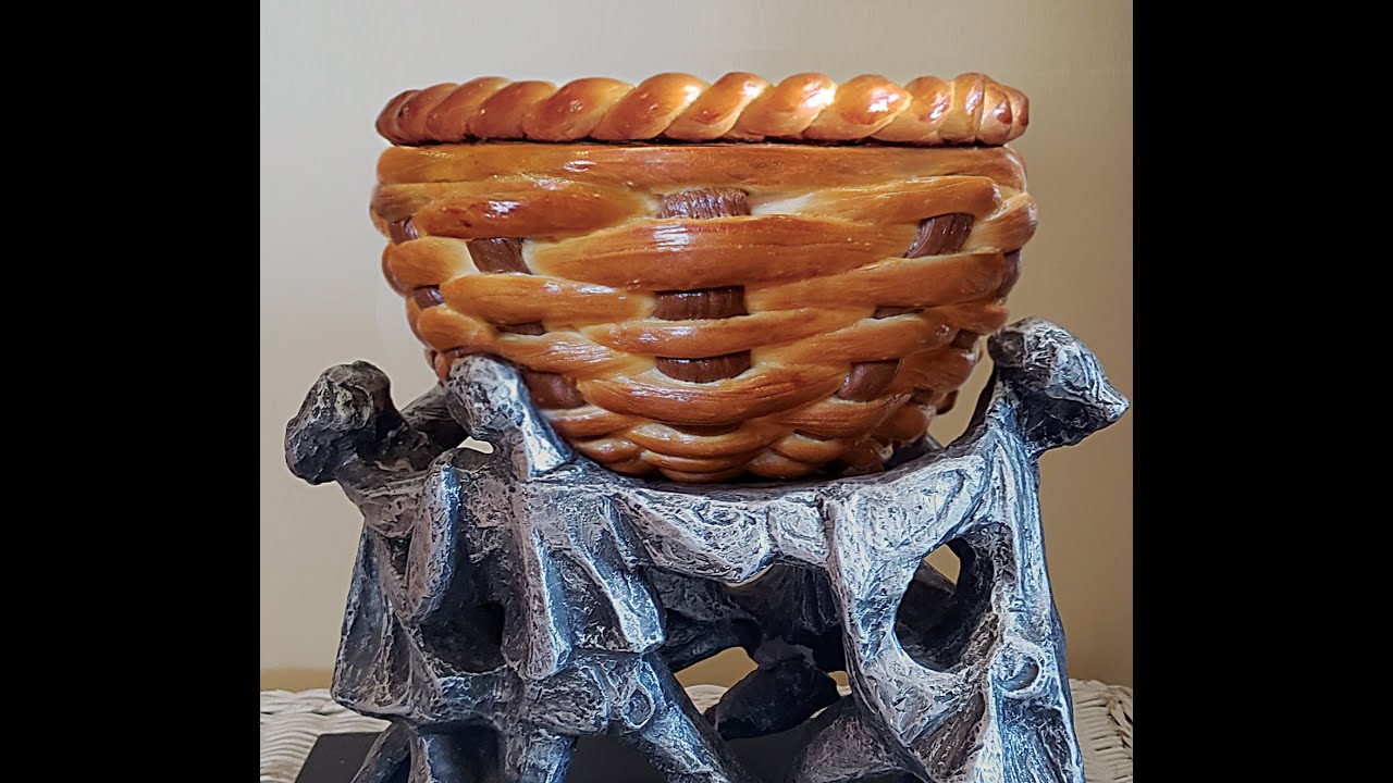 Two tone woven Bread Basket - How to weave a basket   סלסלת טנא אפויה