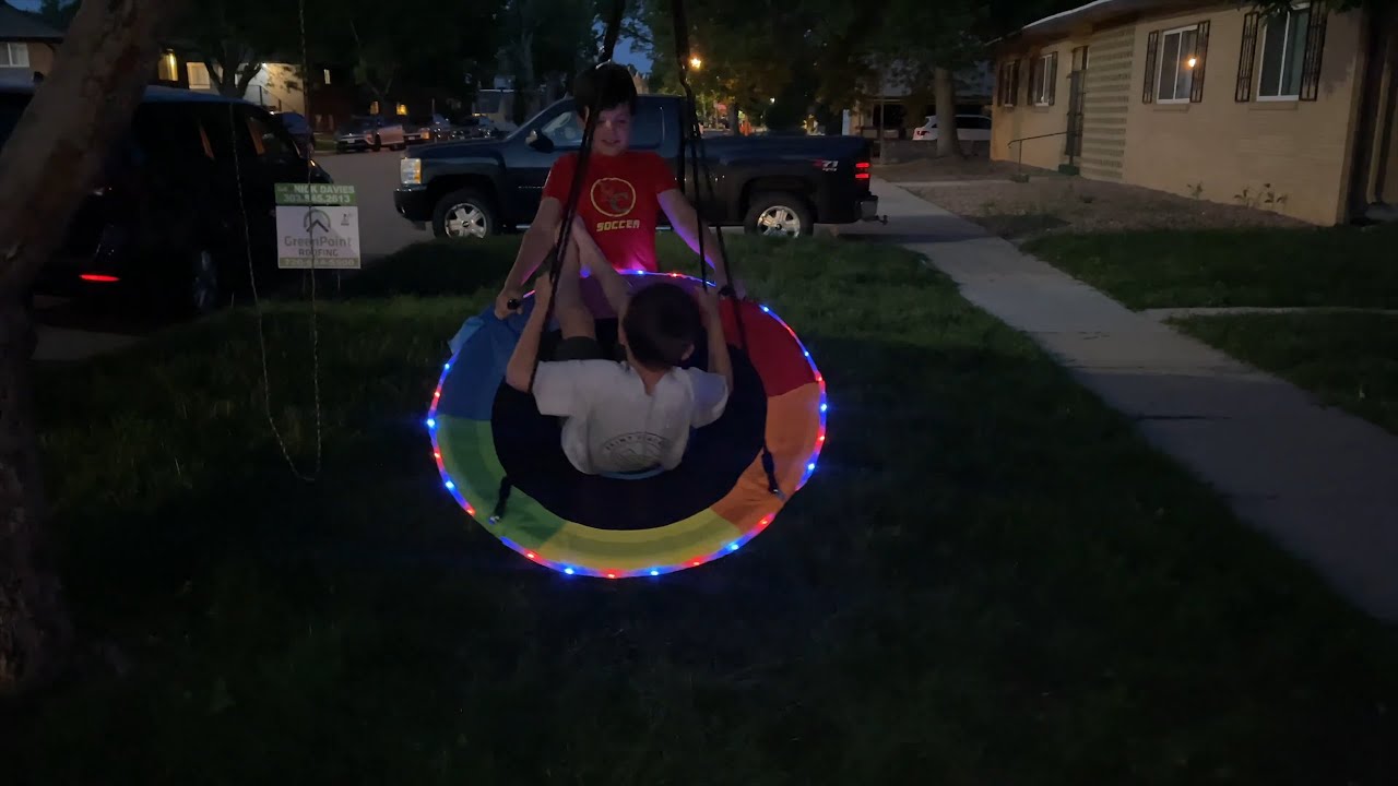 Trekassy 700lbs 40 Inch Saucer Tree Swing with LED Lights Unboxing!