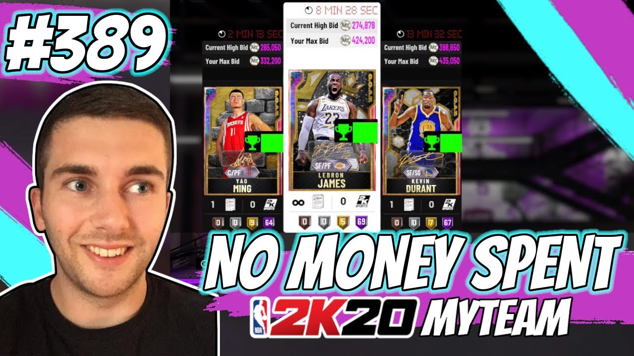NBA 2K20 MYTEAM BUYING *THREE* OF THE BEST GOAT CARDS!! GOAT LEBRON JAMES!! | NO MONEY SPENT #389