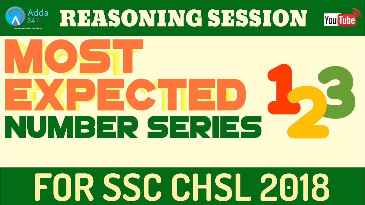 SSC CHSL 2018 | Most Expected Number Series | Reasoning | Online Coaching For SBI IBPS BANK PO
