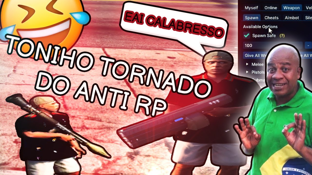 TONINHO TORNADO NO GTA RP COM MOD MENU