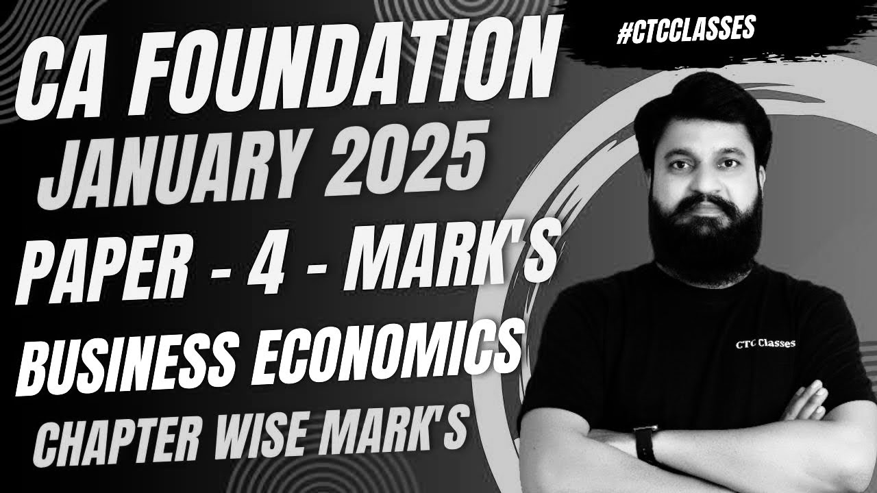 CA Foundation January 2025 Syllabus I Paper 4 I Business Economics #ctcclasses #cafoundationjan2025