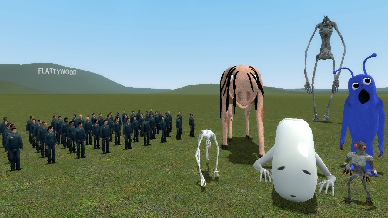 6 TREVOR HENDERSON CREATURES vs A LOT OF PEOPLE Mini Test in Garry's Mod GMod