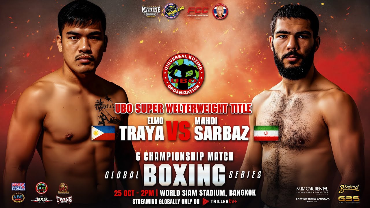 Elmo Traya 🇵🇭 vs Mahdi Sarbaz 🇮🇳 | UBO Super Welterweight Championship | Full Fight | Oct 25, 2025