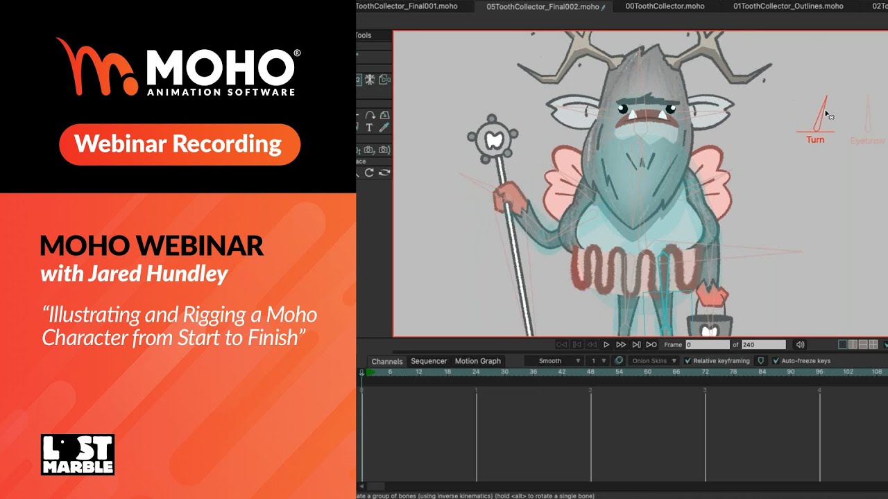 Webinar – Illustrating and Rigging a Moho Character from Start to Finish with Jared Hundley