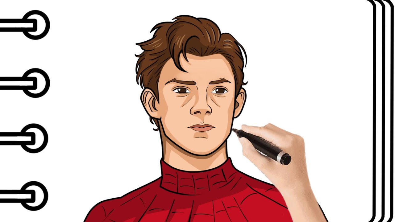 COMO DIBUJAR A TOM HOLLAND SPIDERMAN - How to Draw Tom Holland | Mapi Art TV