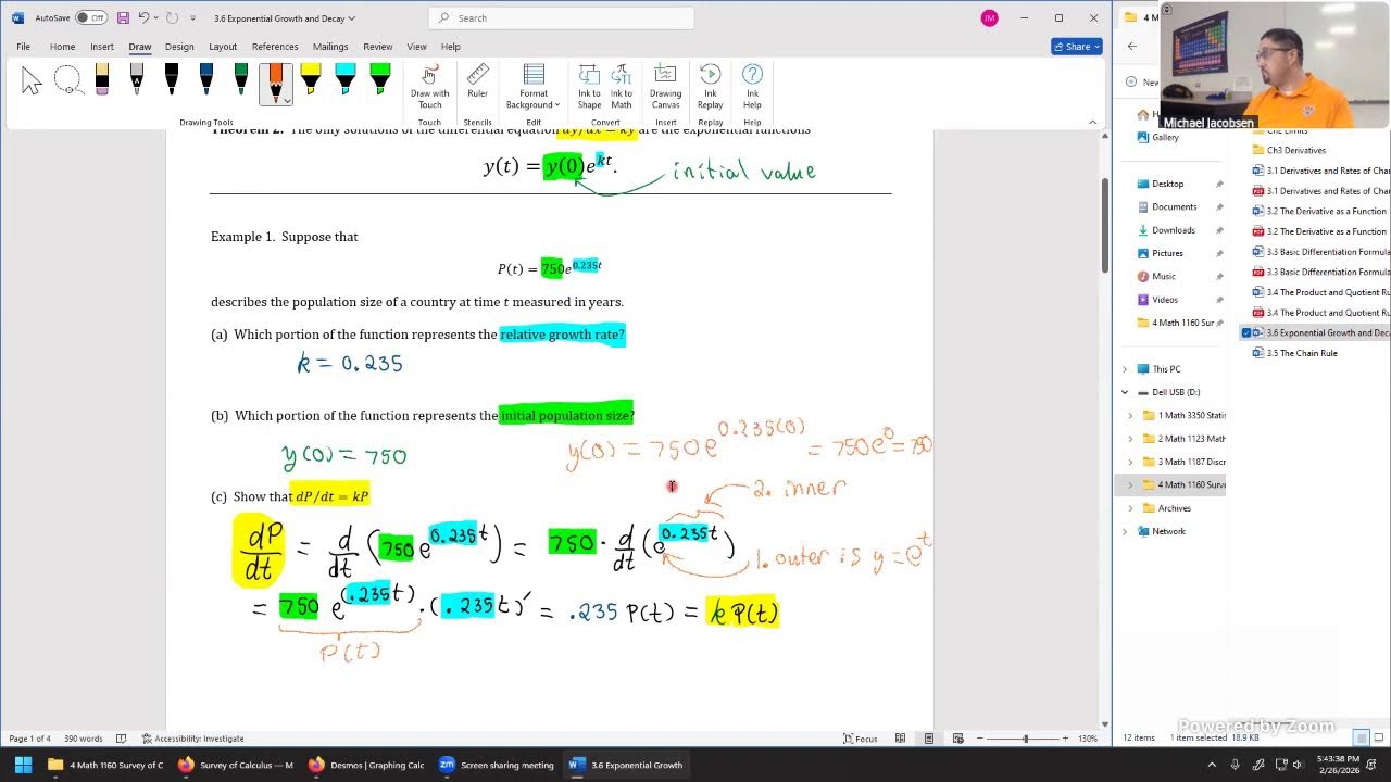 Math 1160 - 26 February 2026 - Sections 3.5, 3.6
