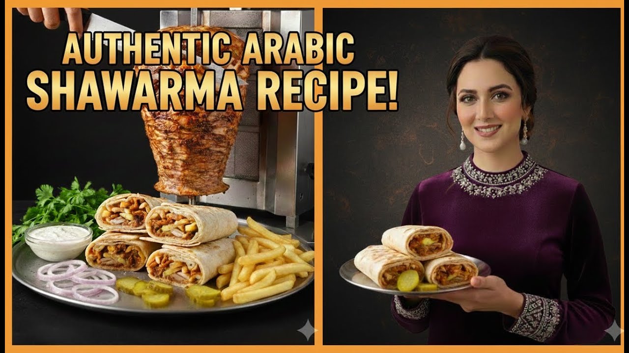 Shawarma Arabic Style | Authentic Middle Eastern Chicken Shawarma Recipe.