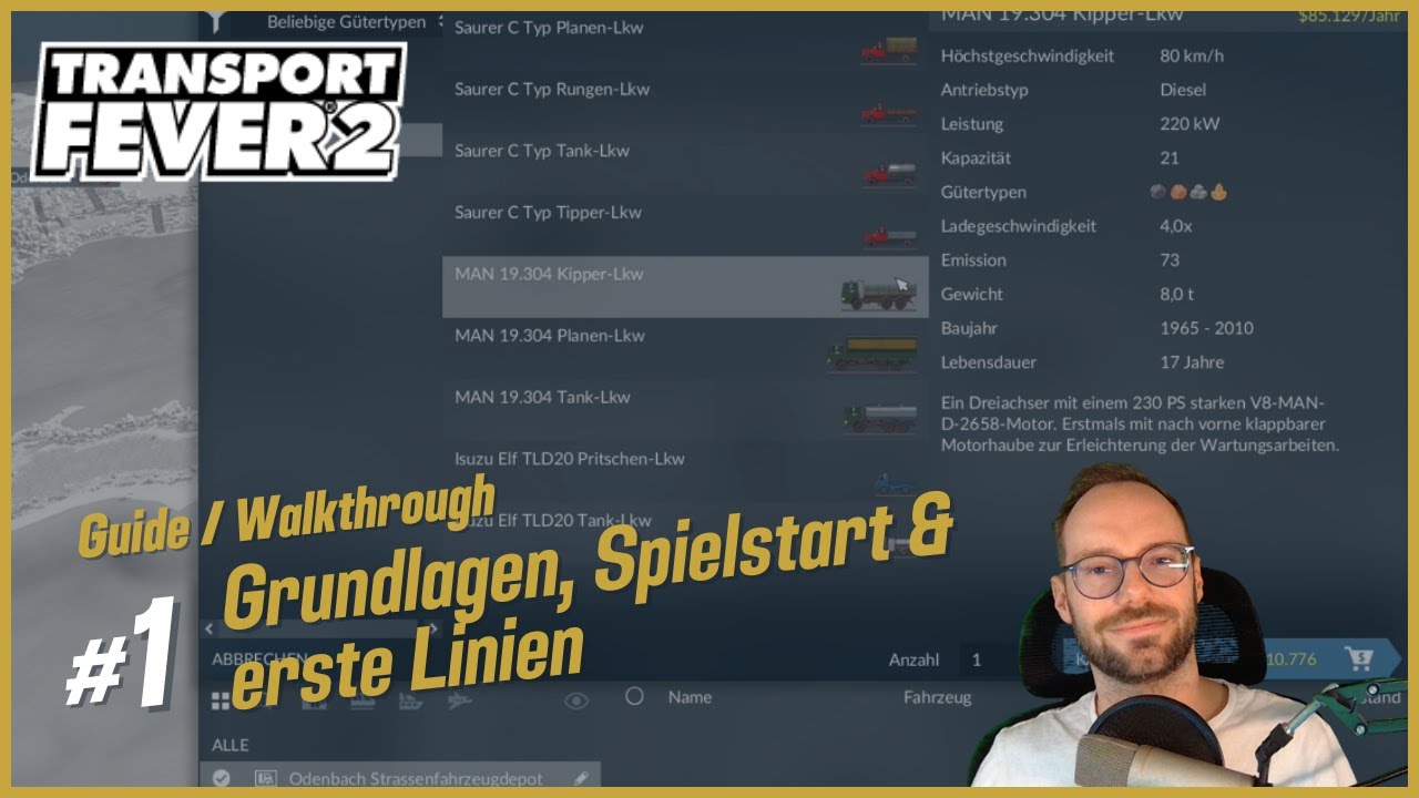 Transport Fever 2 Tutorial / Guide auf Deutsch #1 - Grundlagen, erste Linien & Basics!