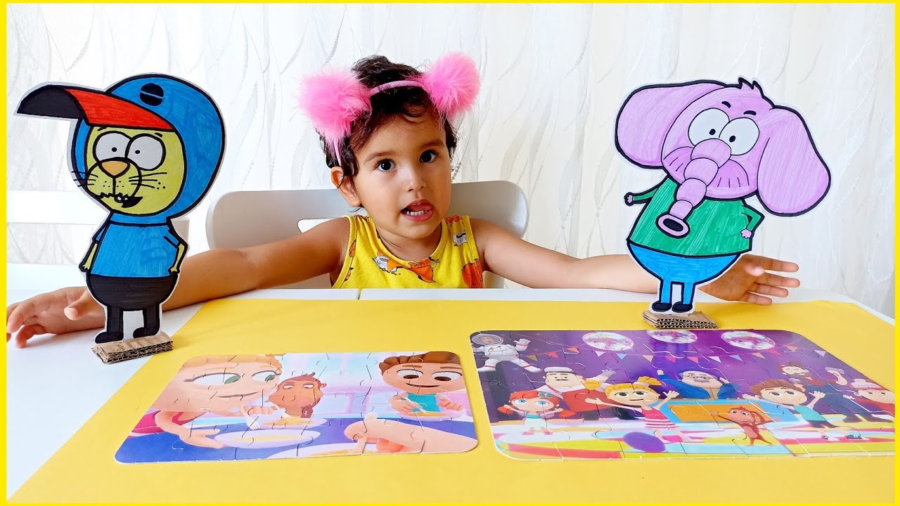 Kral Şakir ve Fil Necati ile Eğitici Kukuli Yapboz Oyunu| Eğlenceli Yapboz Oyunu| Funny Kids Video