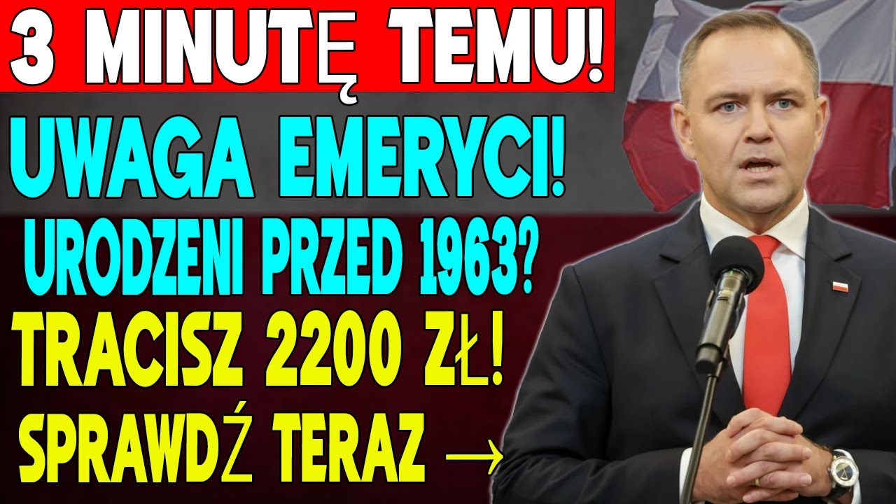 Uwaga ZUS: Emeryci urodzeni przed 1963 rokiem mogą stracić 2200 zł – sprawdź szczegóły!