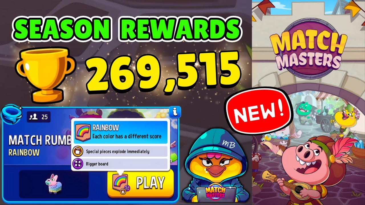 START OF NEW SEASON - COLLECTING AMAZING AWARDS | 25 players Match Rumble Rainbow + Super Sized