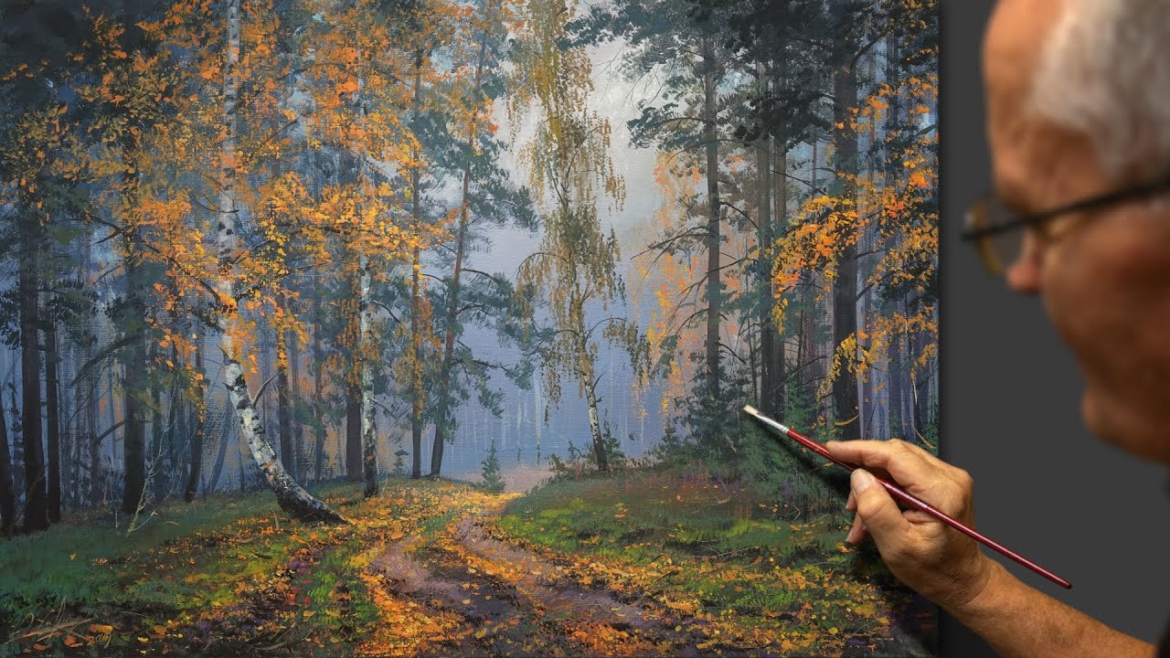 🍁Autumn freshness (Autumn landscape) Acrylic. Artist - Viktor Yushkevich. 2019.