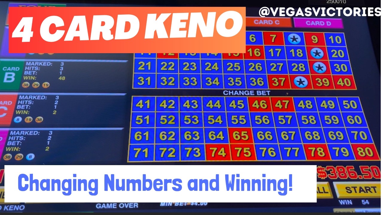 Is this how to win at 4 Card Keno | High Limit Keno $8 per spin | Changing numbers leads to a win