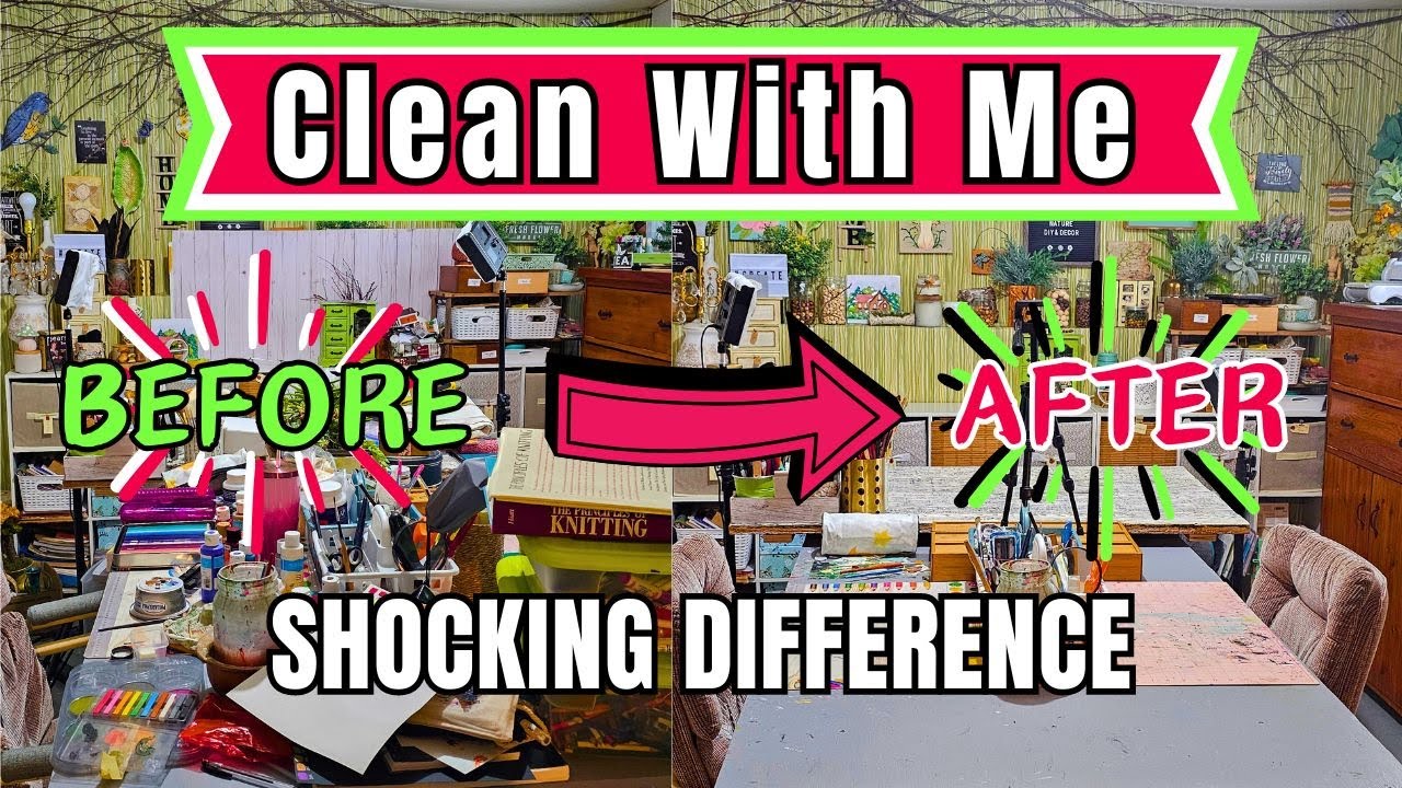 I Cleaned My TRASHY Craft Room so I can get Back to Crafting in 2024!!