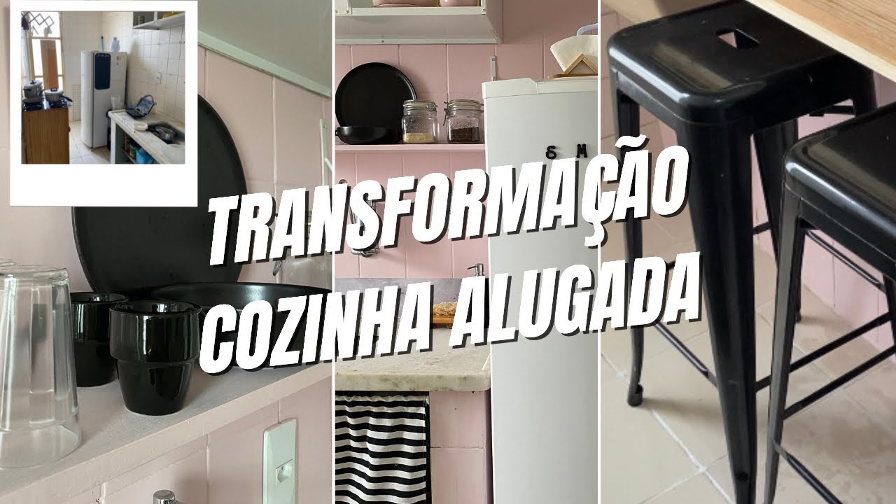 Menina criativa renova cozinha alugada, gastando pouco