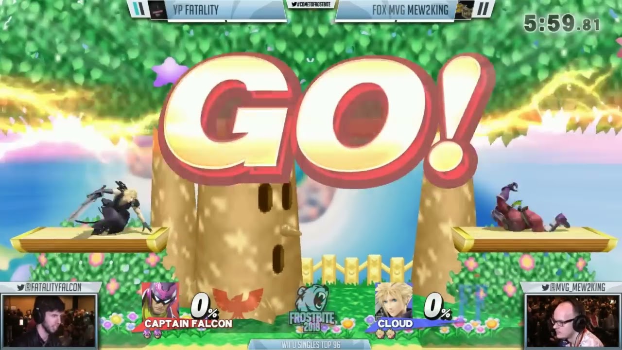 Team YP | Fatality (Captain Falcon) vs. FOX MVG | Mew2King (Cloud) - Wii U Top 96 - Frostbite 2018