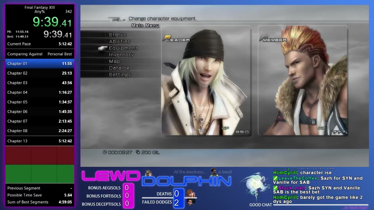 Final Fantasy XIII - Any% Speedrun - 5:02:22 [Part 1/2] [Streamed March 21, 2016]