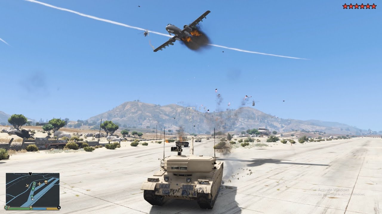 GTA 5 [R.D.E. 4.0.3] - Tank Rampage In Military Base Vol.4 + 10 Star Police Chase Escape