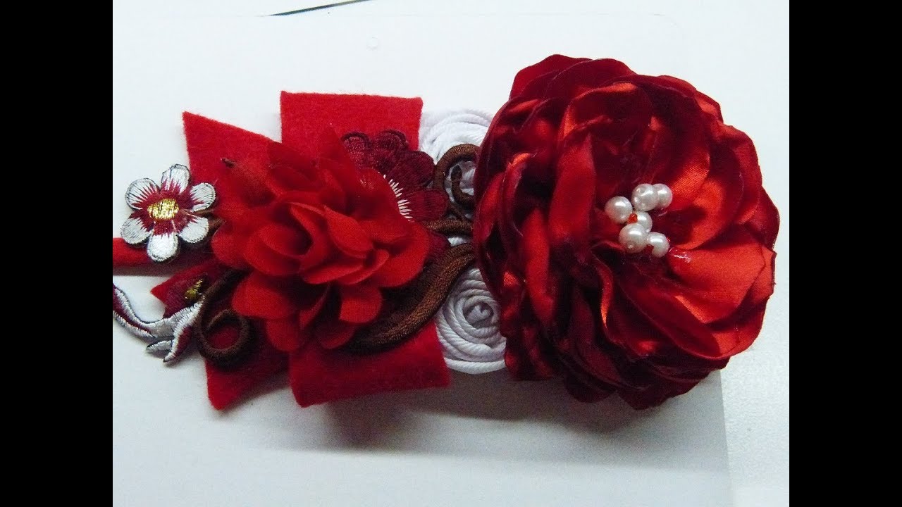Flor de Fita De Cetim ,Satin Ribbon Flower, Flor de Cinta, Manualidadeslahormiga