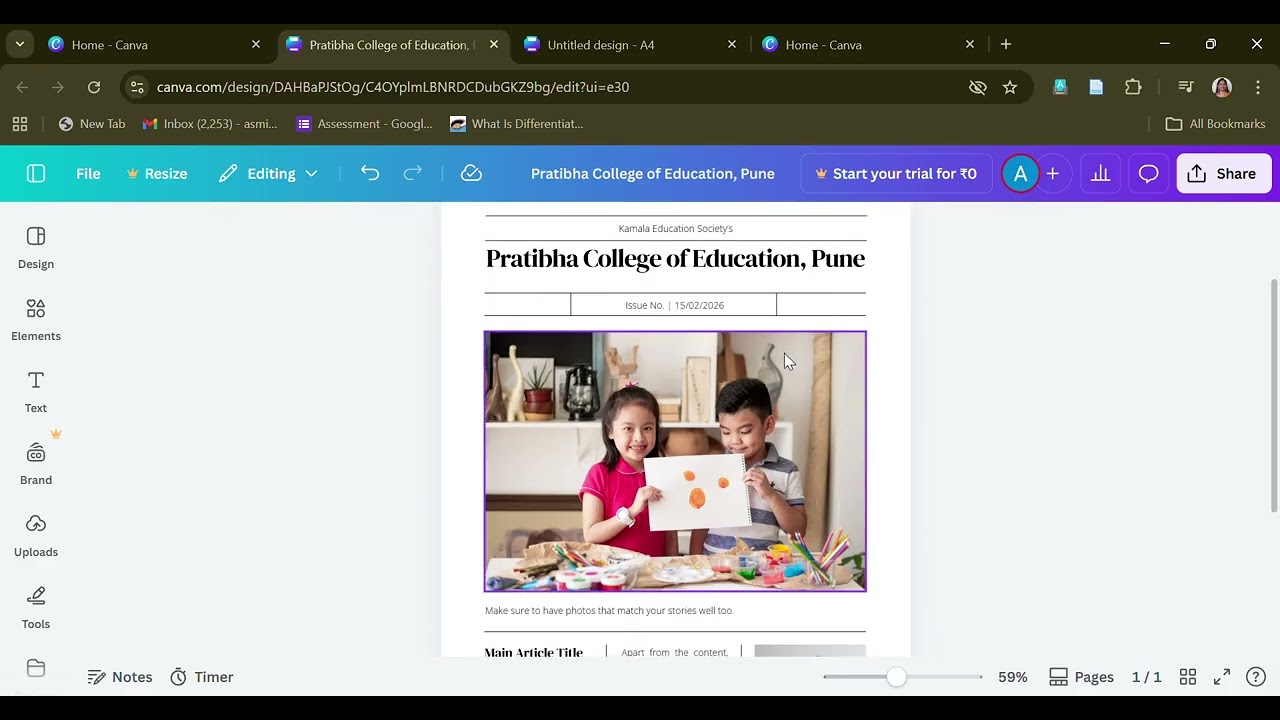Digital Newsletter Using Canva