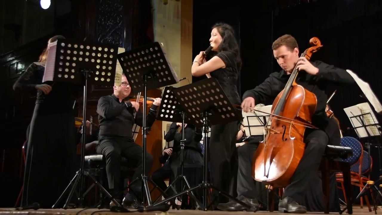 Juilliard415 Perform Telemann's Concerto for Flute, Violin, Cello in India 3-18-17