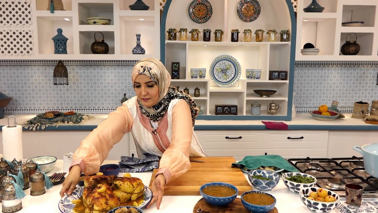 مطبخ اسيا - الحريرية المغربية+دجاج محمر بالأعشاب والزيتون+ بريوات اللوز (الجزء الرابع)