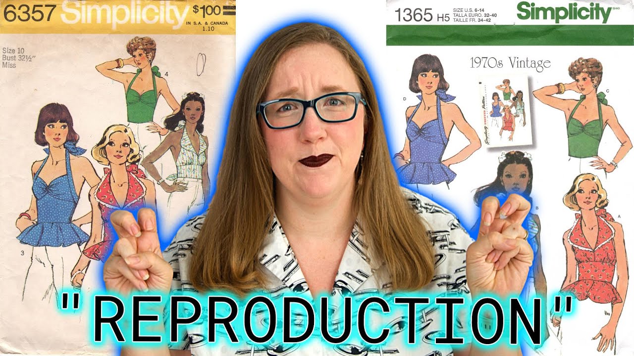 VINTAGE vs. REPRODUCTION, 1970's Halter Top pattern || Comparing Simplicity 6357 to Simplicity 1365