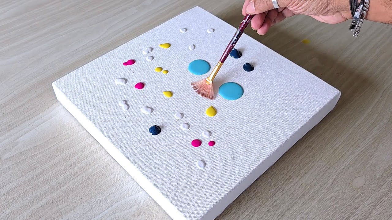 Easy Acrylic Painting Technique / Using Various Tools / 365 Days Challenge / Day #04