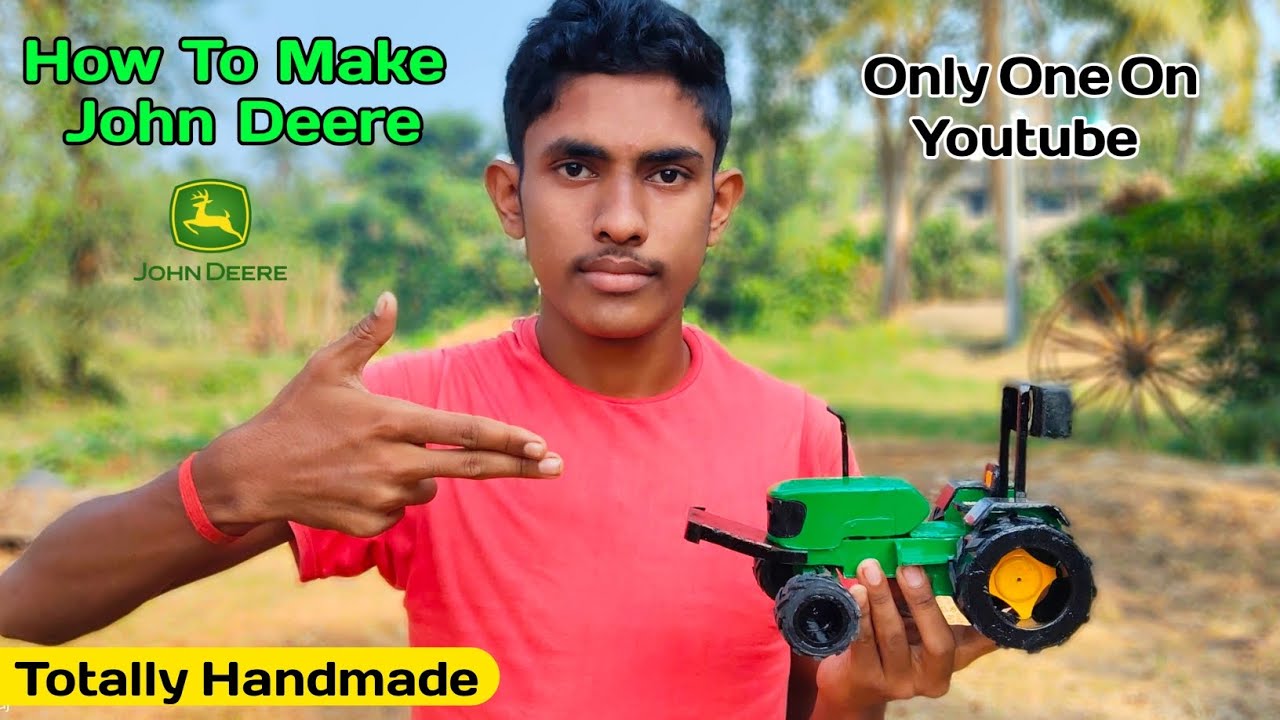 How to make John Deere tractor using Dc gear motor. DIY tractor with PVC PIPE