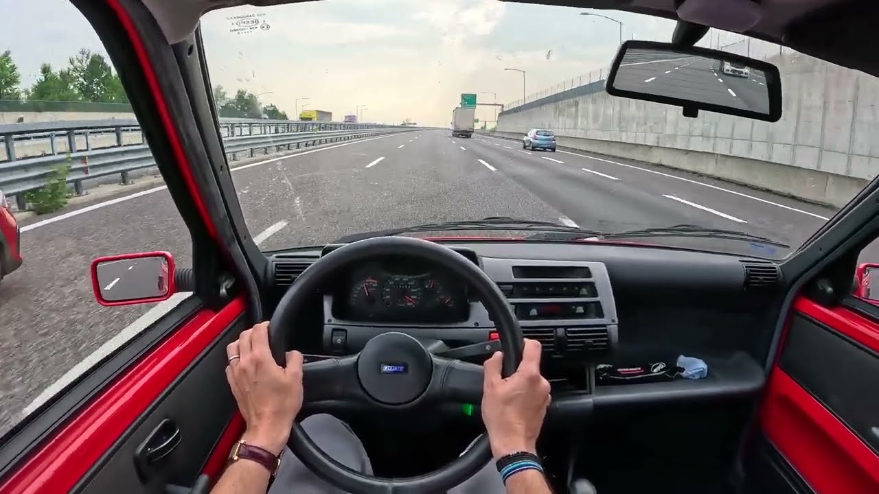 POV - 1995 Fiat Cinquecento Sporting - Highway drive