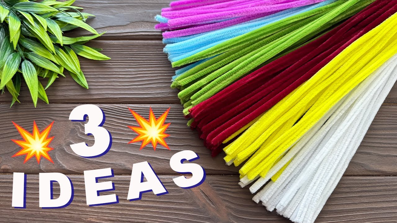 3 IDEAS 💥 DIY Easy Pipe Cleaner Crafts Pipe Cleaner Chenille Decoration Flowers