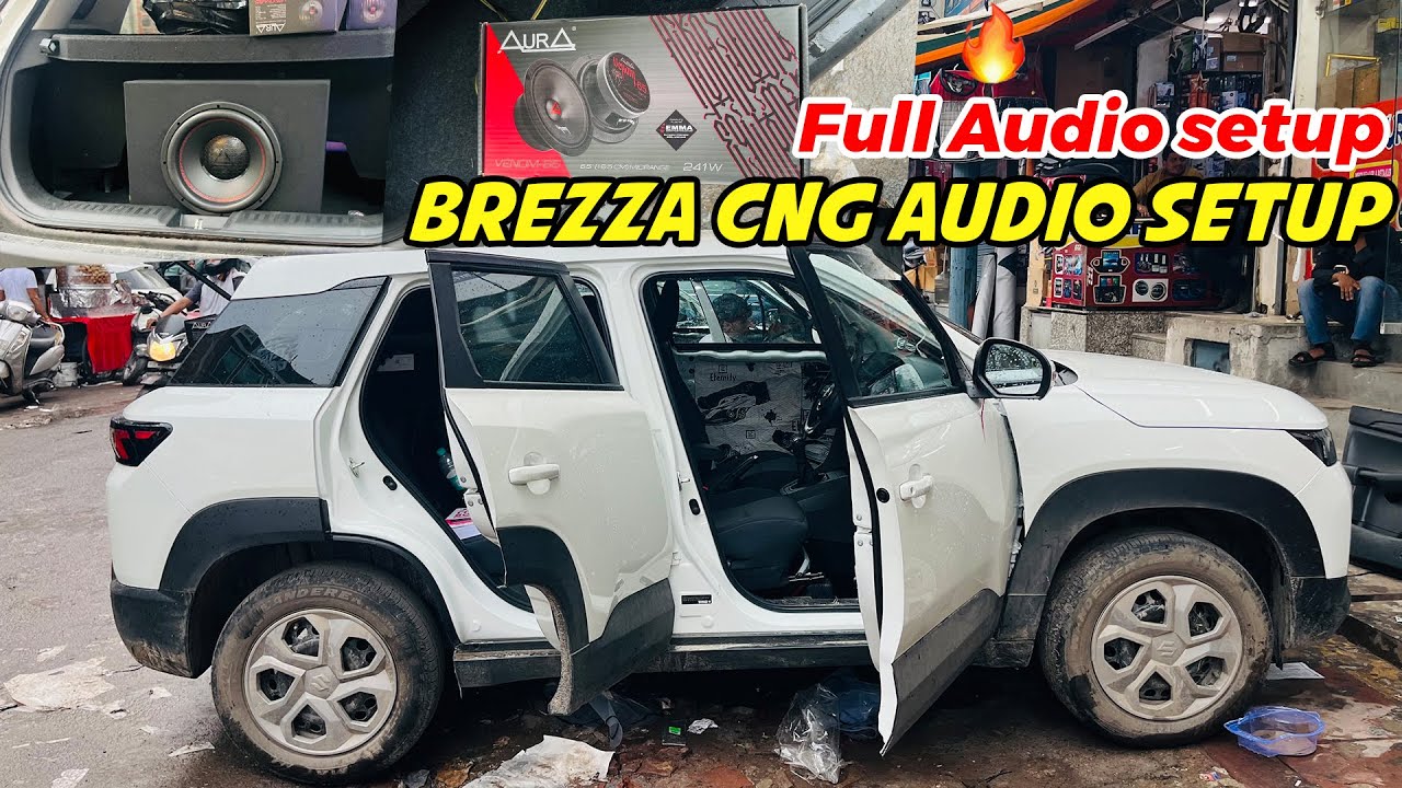 Brezza CNG Audio Setup 🔊🔥 Full Audio Setup Loud Midrange Woofer 5 Channel Amplifier