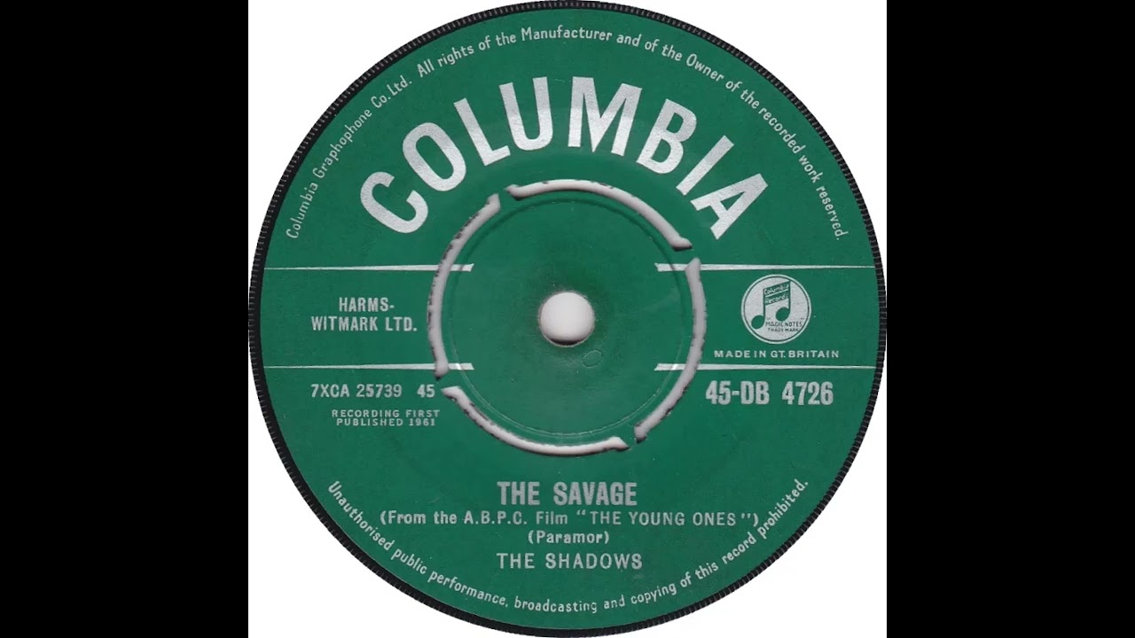 UK New Entry 1961 (268) Shadows - The Savage