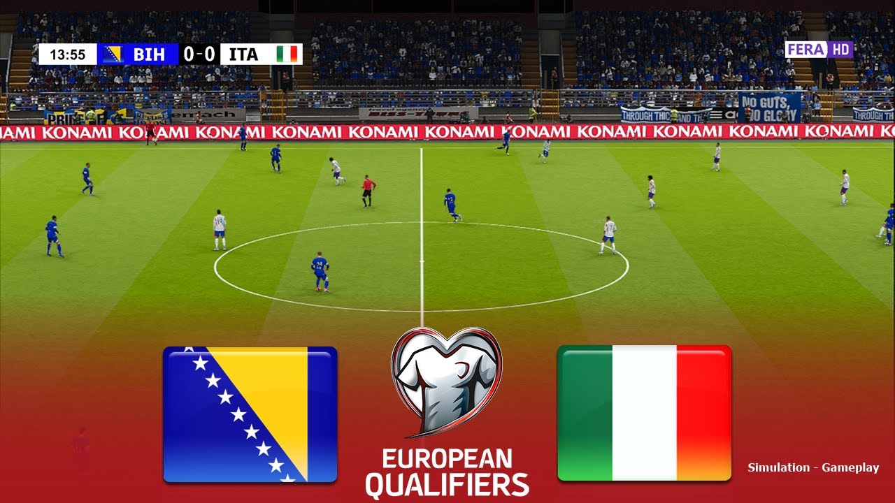 BOSNIA AND HERZEGOVINA vs ITALY Live | FIFA World Cup Qualifiers FINAL |Simulation PES 2021 Gameplay