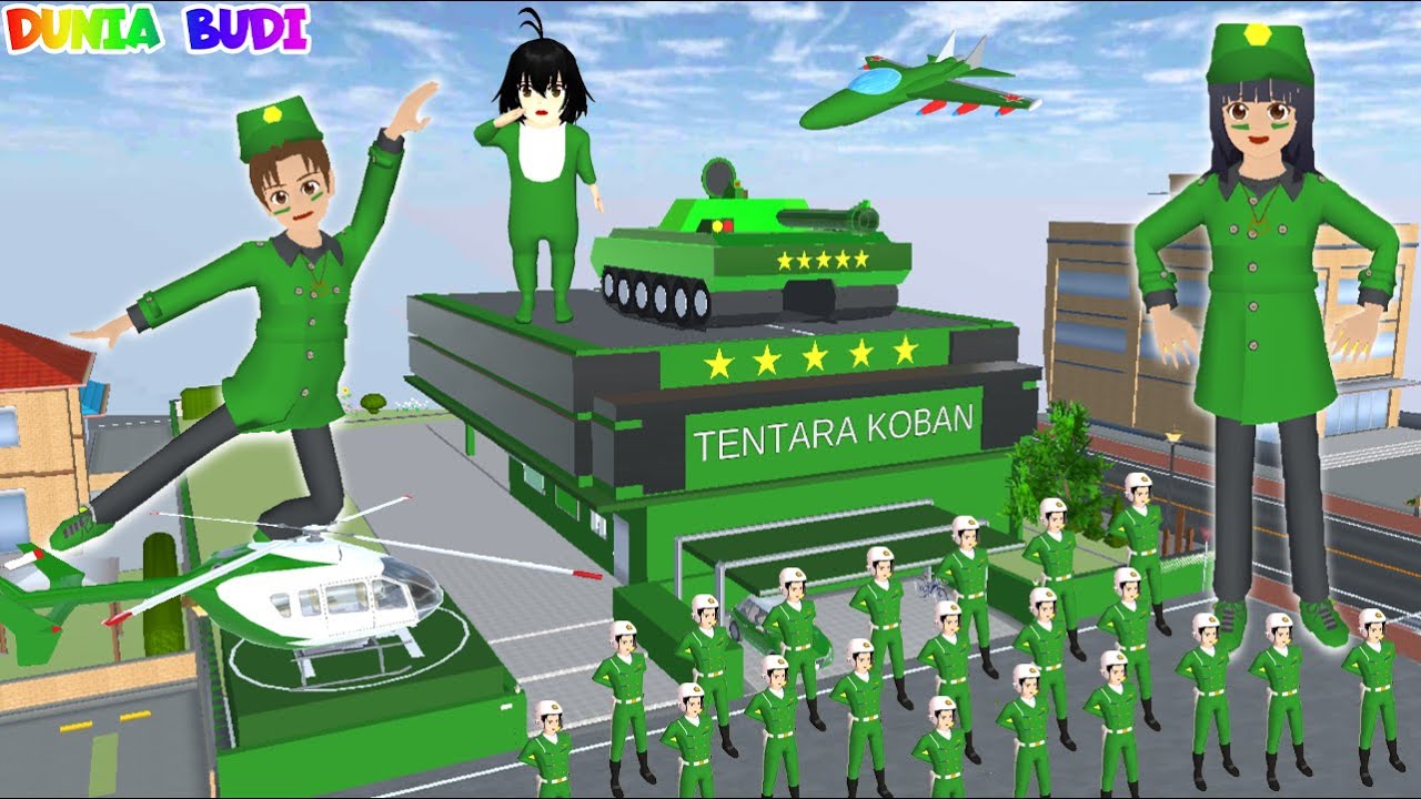Yuta Mio Jadi Tentara Buat Markas Baru Ada Tank Raksasa Bisa Tembak Roket | Sakura School