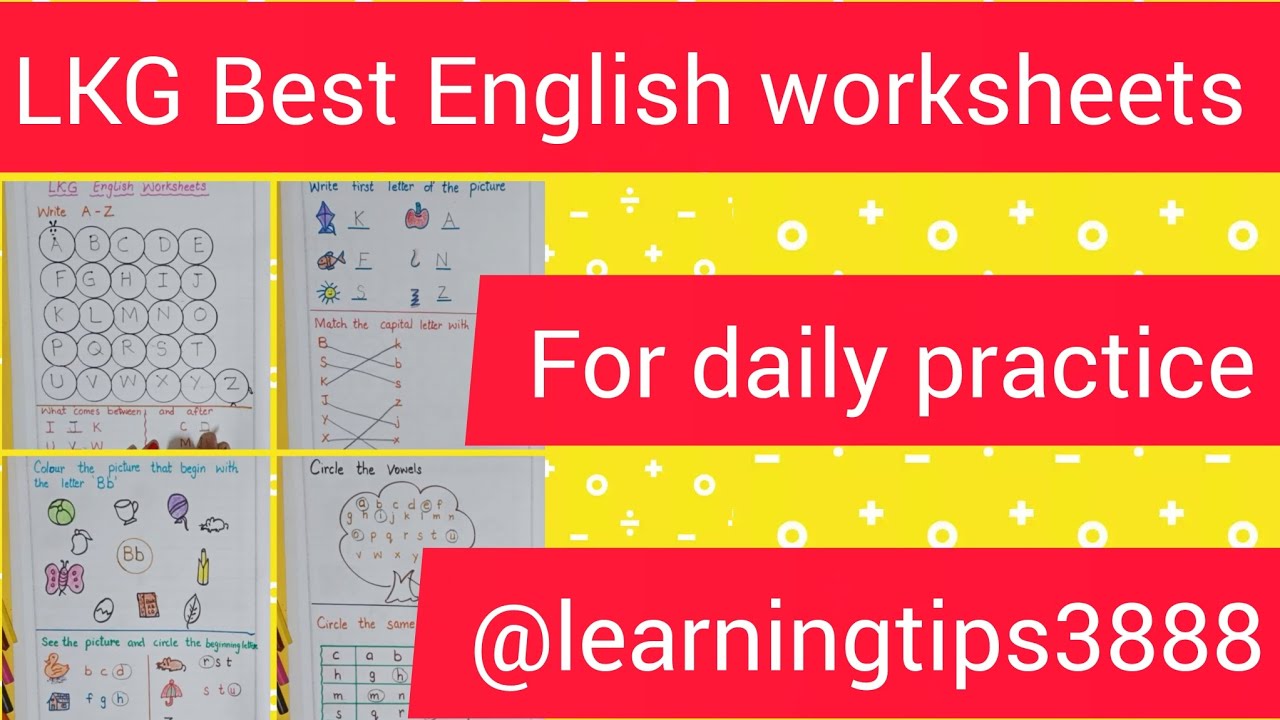 LKG Best English worksheets for daily practice 