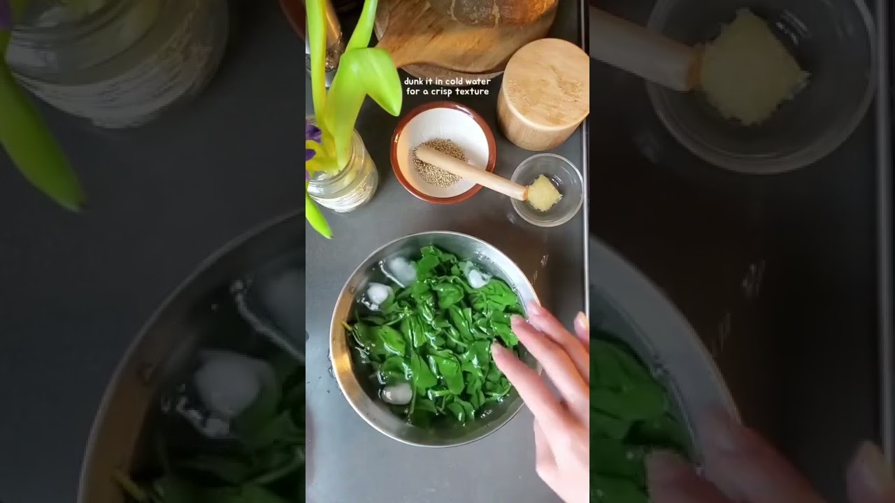 Delicious simple Korean spinach side dish #cooking