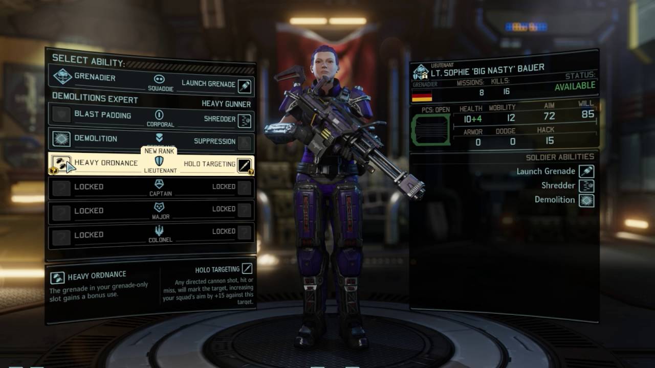 Heavy ordnance vs holo targeting - Grenadier's difficult choice (XCOM 2)