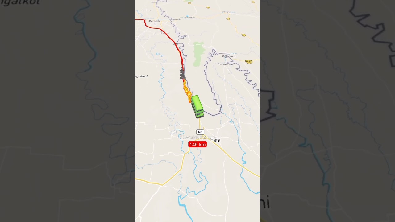 Dhaka to Chattrogram map route video.