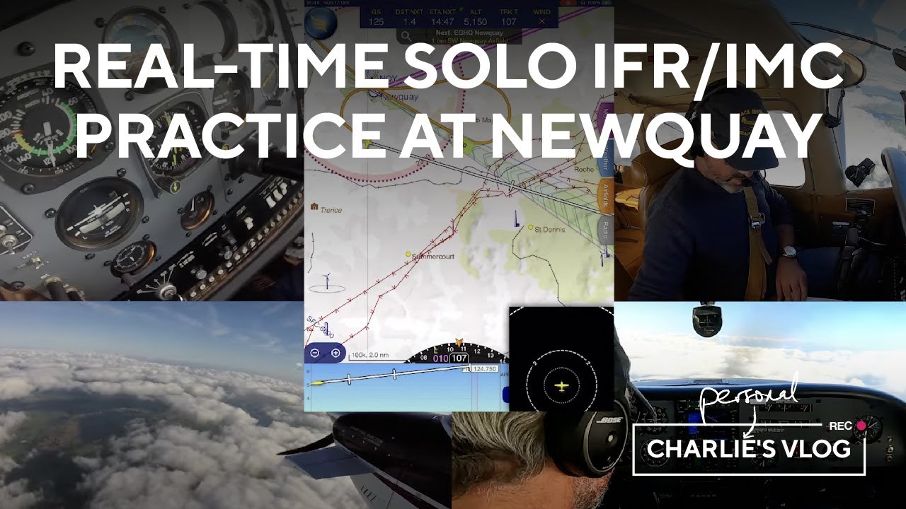 Real-time 2hr Solo IMC/IFR practice flight w SkyDemon screen + all HD camera angles in a Cessna 182