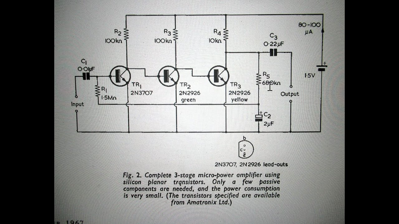 1969 micro power pre amplifier for 1.5 Volts an 