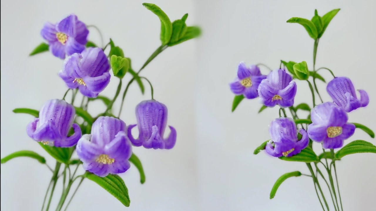 Wow! You will love this idea 🌺 Bell Clematis Flower from chenille wire - DIY Pipe Cleaner flower