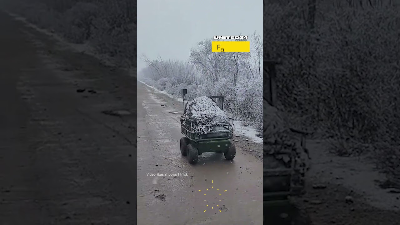 Ground Drone Transports Supplies on the Ukrainian Frontline #warinukraine