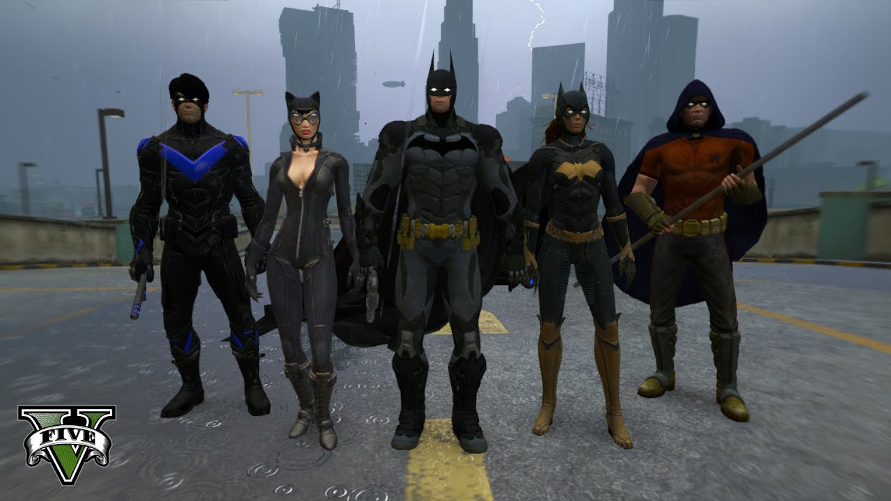 GTA 5 - BATMAN and His TEAM Fight the Arkham Knight's Militia! (Gameplay)