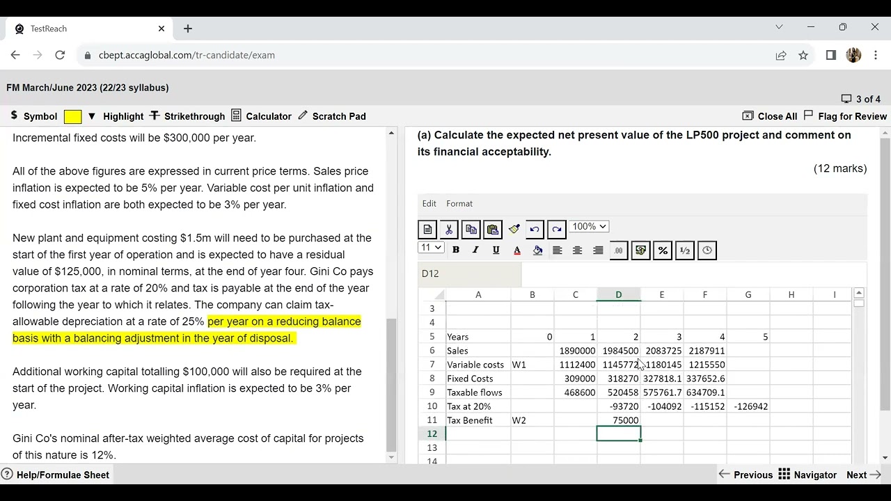 ACCA FM | Gini Co | Past Paper Question | March/June 2023 | ACCA Practice Platform