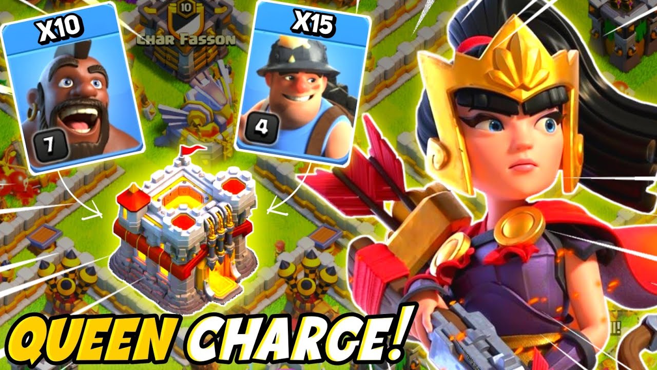 TH11 Queen Charge Hybrid Attack Strategy 2024 | Coc Hybrid Attack Th11 (Clash of Clans)