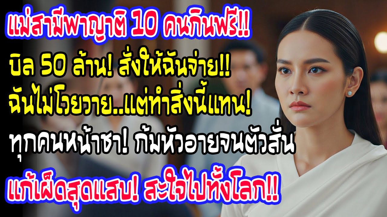 แม่สามีพาญาติ10คนไปกินข้าวไม่ชวนฉัน ยังโทรให้จ่ายบิล50ล้าน ฉันไม่เถียง แค่ทำอย่างเดียวจนทุกคนก้มหน้า